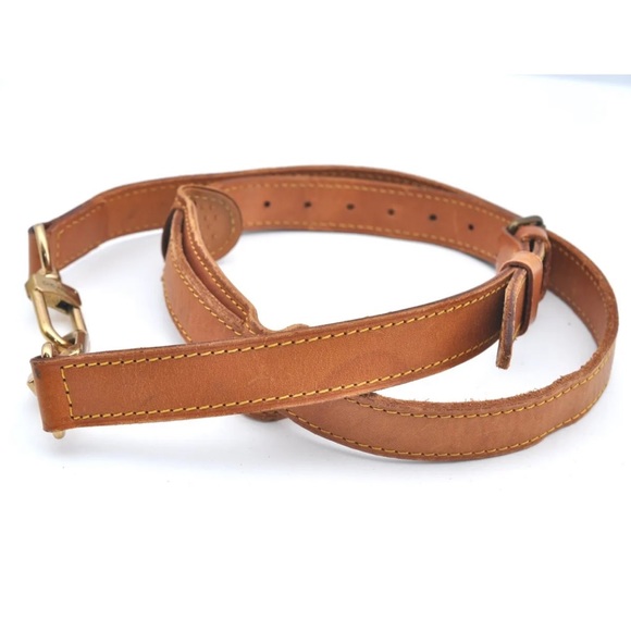 LOUIS VUITTON Replacement Vachetta Leather Shoulder Strap with LV Clasps and Pad - Picture 17 of 17